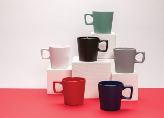 Taza serigrafiada moderna de café de cerámica